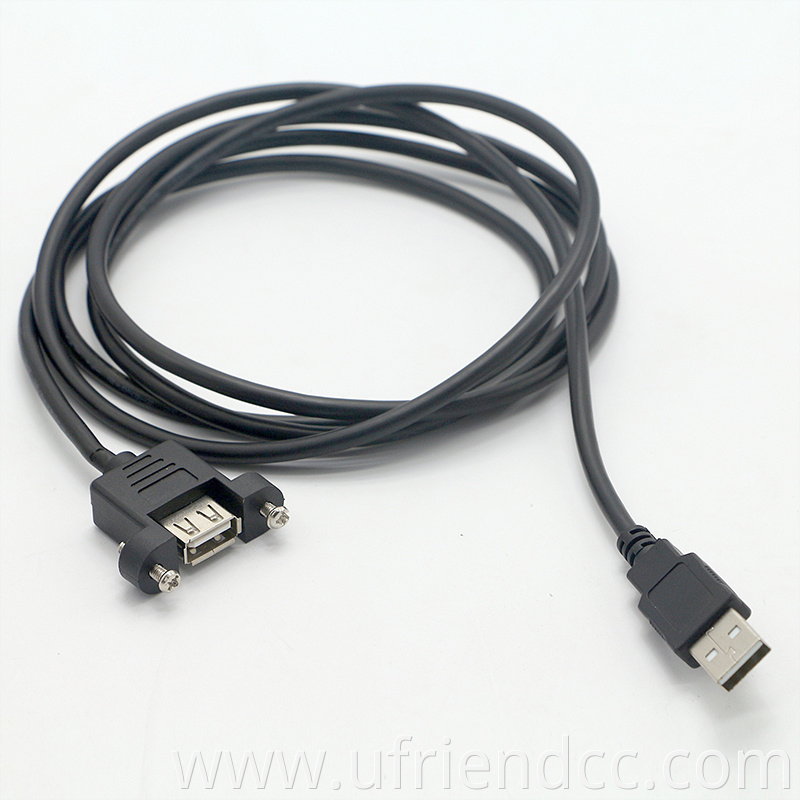 OEM Factory Waterproof Male To Female Screw USB Panel Mount Cable